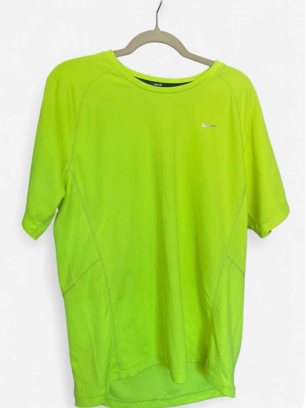 Nike Men’s Neon Lime Green Dri-FIT Athletic T-Shirt